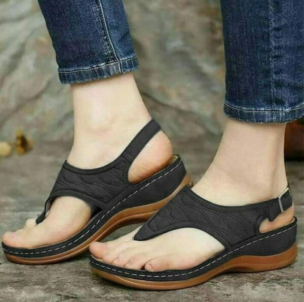 Sandals with Black Embroidery