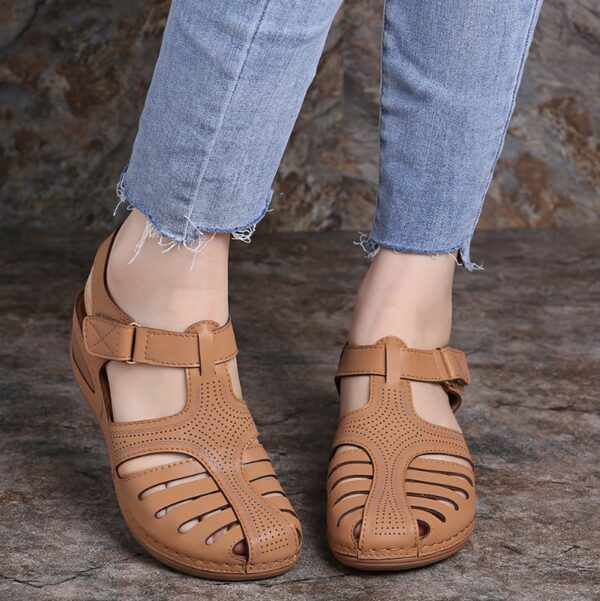Women's Roman Camel Brown Wedge Sandal