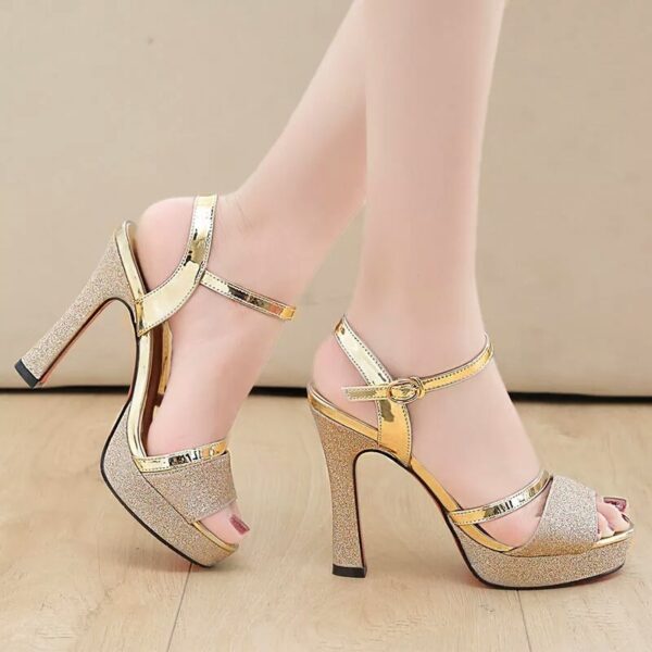 Beautiful and fancy gold heels 