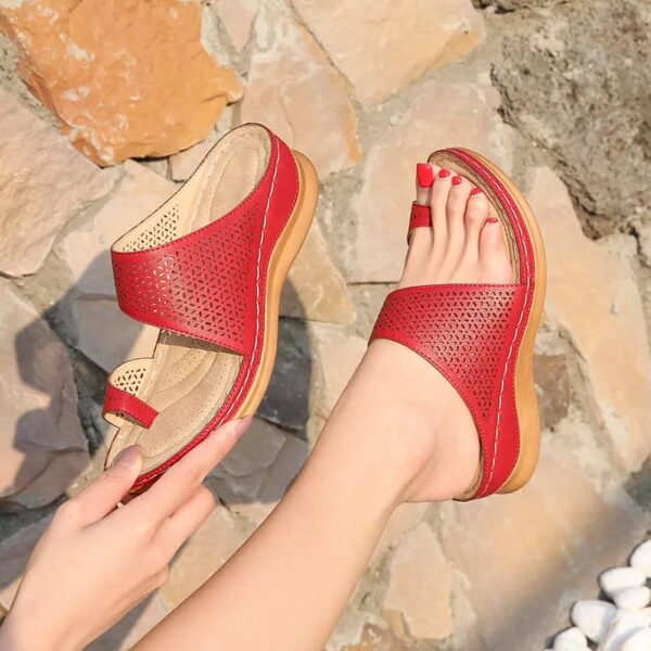 Creative and Simple Red Wedge Sandal