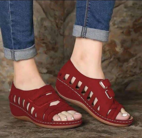 Punch Red Wedge Sandals.