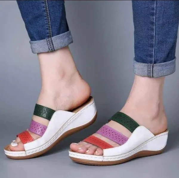 Summer Wedge White Slipper