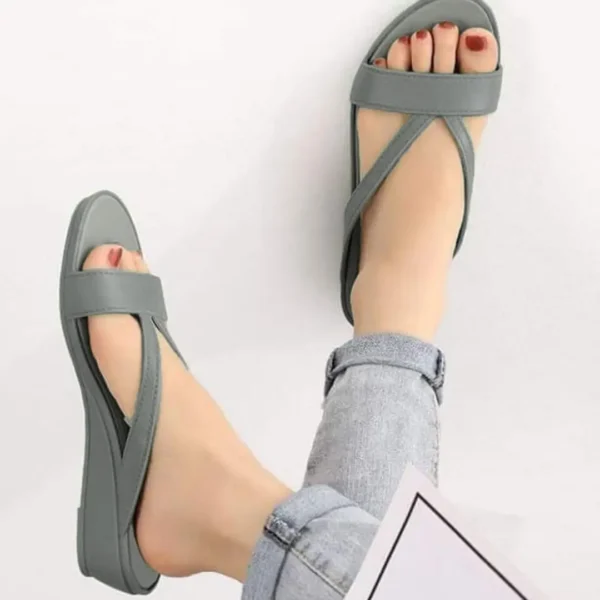 Open Toe Casual Wedge Mint Gray Summer Sandal
