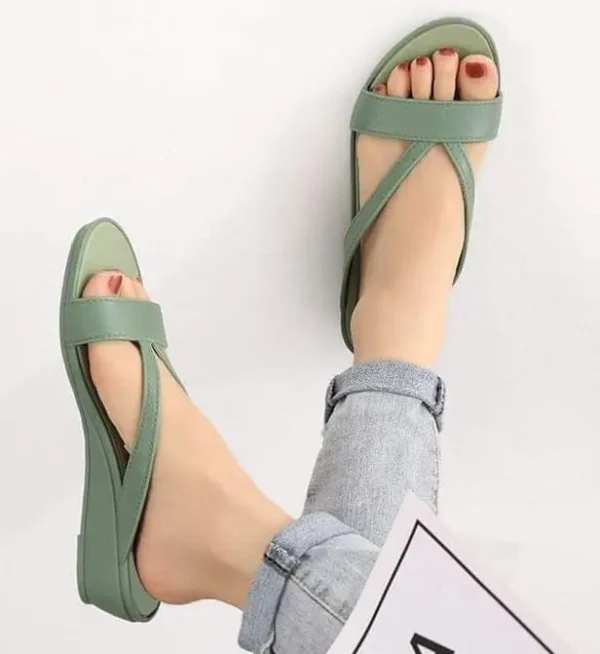Open Toe Casual Wedge Mint Green Summer Sandal