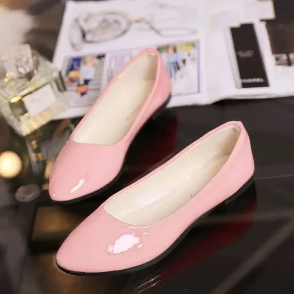 "Pink Glam: Sleek Flat Pumps for Ladies"