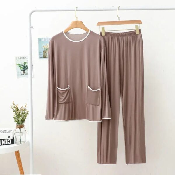Skin Round With Front Pocket Style T-shirt With Plazzo Suit